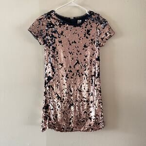 Gap Kids Two Tone Sequin Shift Dress Girls Large 10-12 Pink Blue Party Fancy